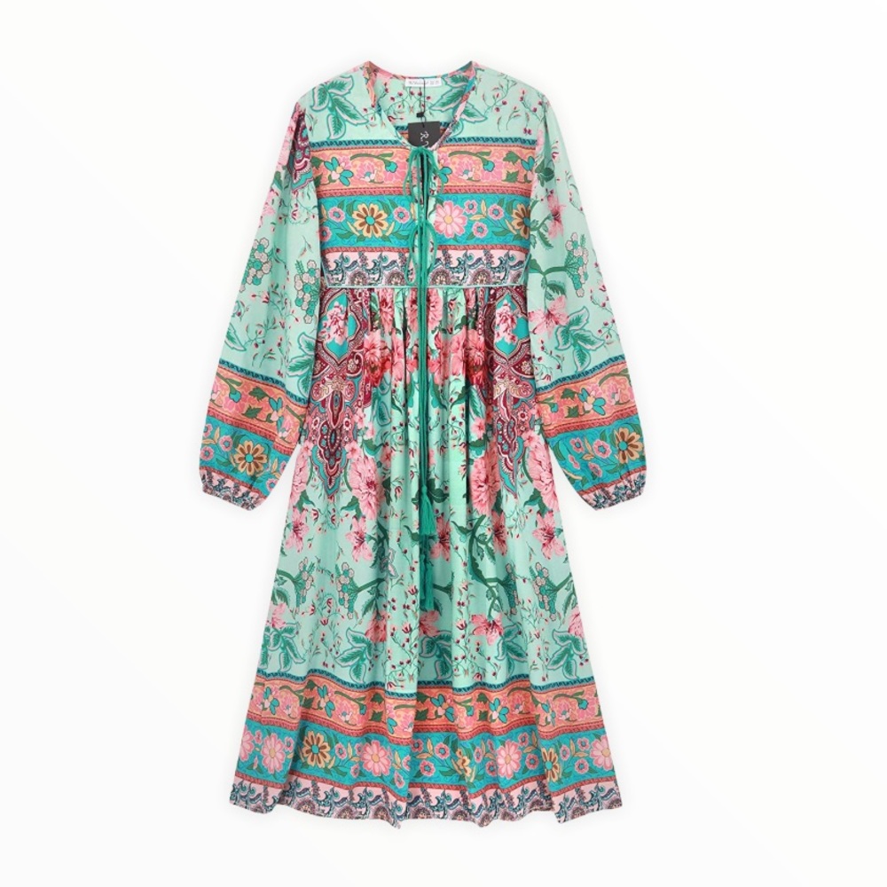 NWOT Amazon Long Sleeve Floral Print Midi Dress